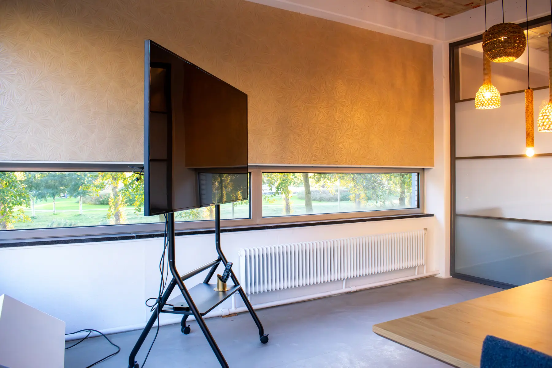 Het grote scherm in de Studio